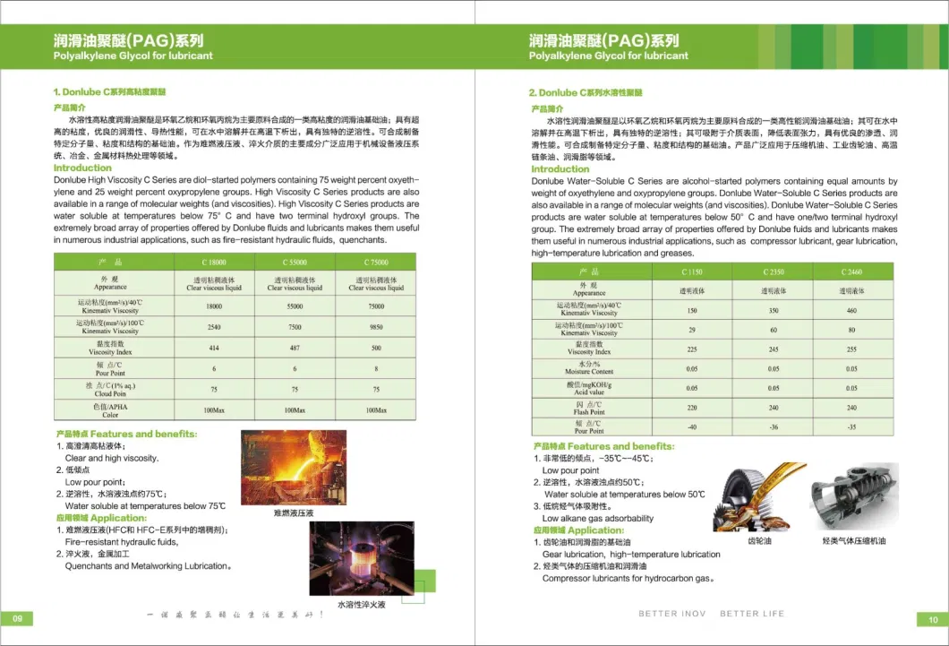 Pag Specialty Polyether Series for The Production of Lubricants